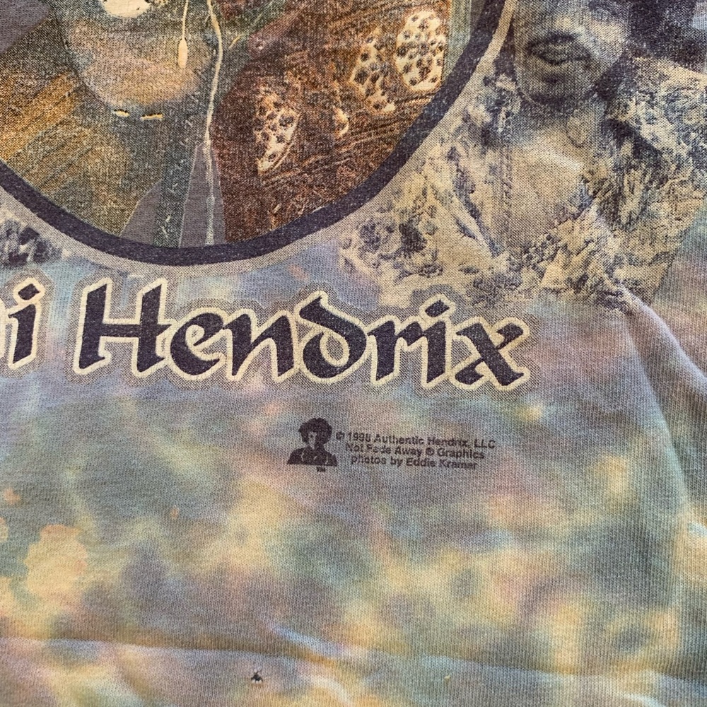 Vintage Jimi Hendrix Gypsy Eyes Tie Dye T-Shirt XL DBL Sided 1998 Delta Tag Nice - Picture 4 of 7